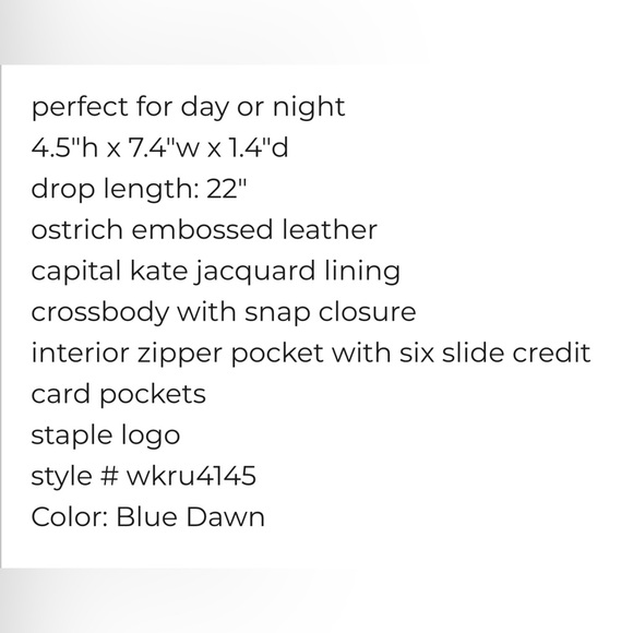 NWT kate spade isabeli alexander avenue chain crossbody in blue dawn - Picture 9 of 9